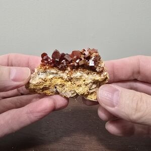 Vanadinite Crystal Cluster on Barite #D